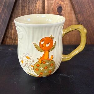 Disney Orange Bird Mug with Floral Accents